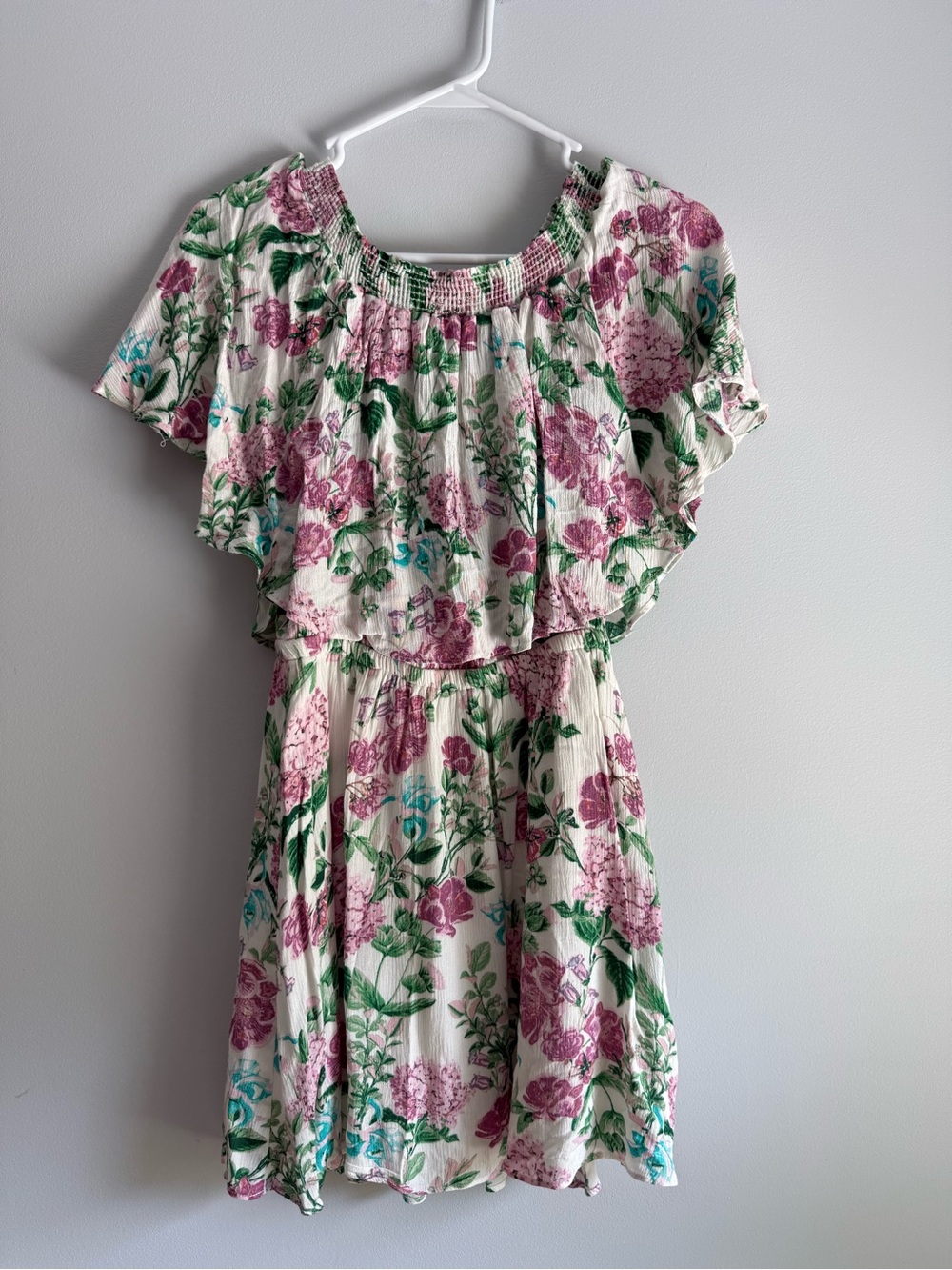 Show Me Your MuMu White Floral Ruffle Dress - Pink & Green